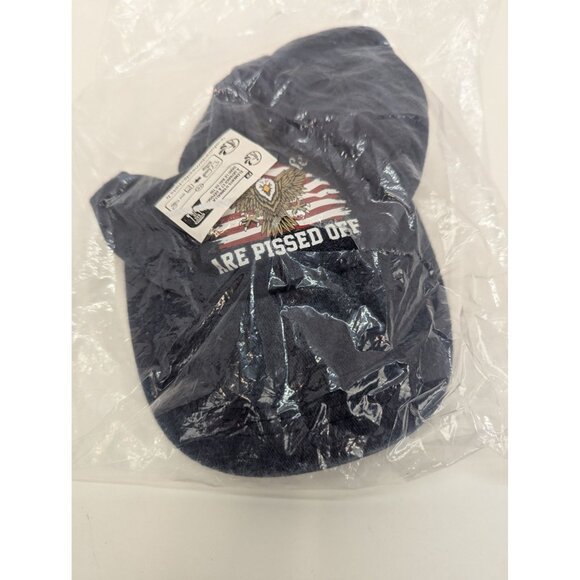 We The People Are Pissed Off Men Navy Blue Adjustable Strap Back Cap Hat - Picture 6 of 6